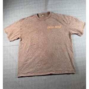 Juice Wrld x Vlone 999 T-Shirt Mens XL Brown Graphic Print Cotton Crew Neck